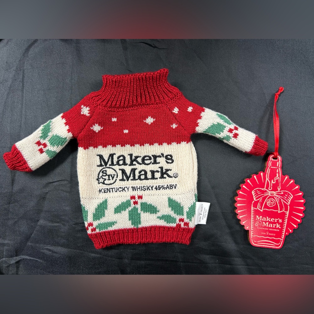 Maker’s Mark Mini Christmas Bottle Sweater & Ornament Gift Set